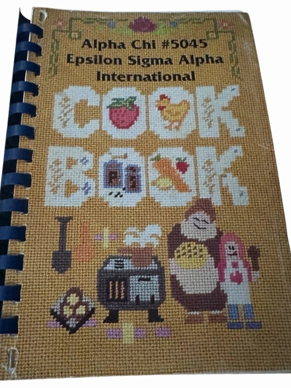 Vintage 1991 ESA Alpha Chi Texas Community Southern Cookbook Cross Stitch Cover